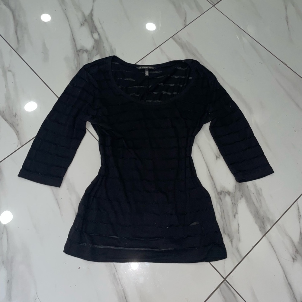 Victoria's Secret Black Sheer Blouse